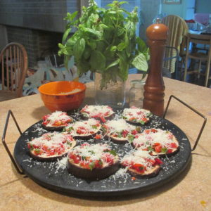 yellow chinese melons and eggplant pizzas 007